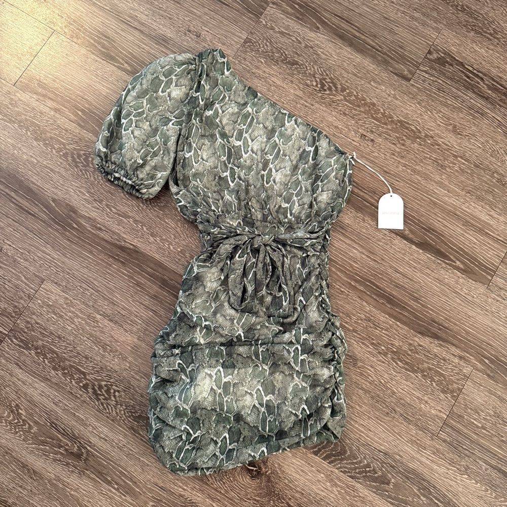Song of Style One Shoulder Snake Print Mini Dress New